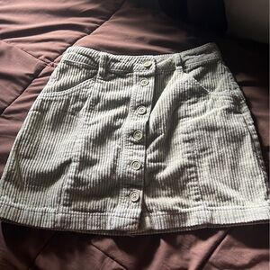 Forever 21 Corduroy Button-Down Skirt in Gray